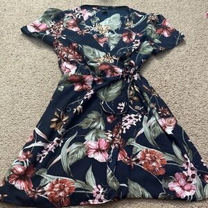 Forever 21 Navy Blue Floral Mini Dress